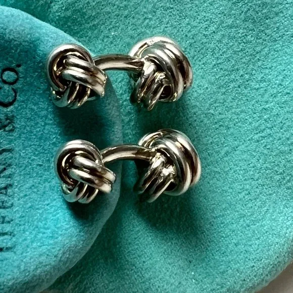 Vintage Tiffany's Double Knot 925 Sterling Silver Mens/Ladies Cuff Links